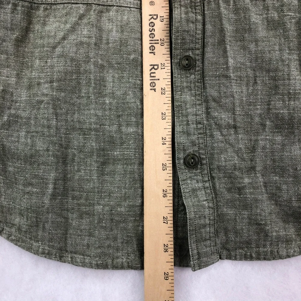 Mountain Hardwear Mens M Green Linen Blend Long Sleeve Button Up Shirt - Picture 9 of 14